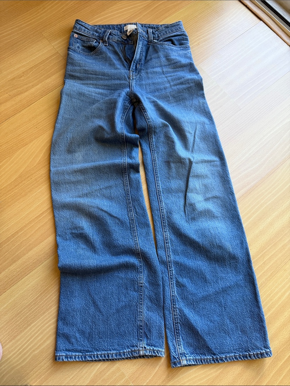 H&M Wide-Leg High-Rise Women's Jeans - Blue Denim